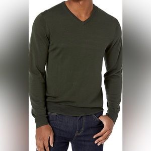 Goodthreads Men's Lightweight Merino Wool V-Neck Sweater Large